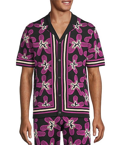 Murano Interdimensional Collection Star Jacquard Short Sleeve Woven Camp Shirt