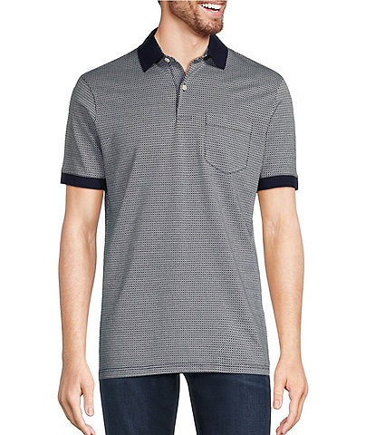Murano Jewels of Jaipur Collection Jacquard Short Sleeve Polo Shirt
