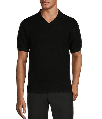 Murano Johnny Collar Short Sleeve V-Neck Sweater Polo Shirt