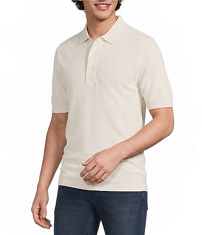 Murano Knit Solid Short Sleeve Polo Shirt