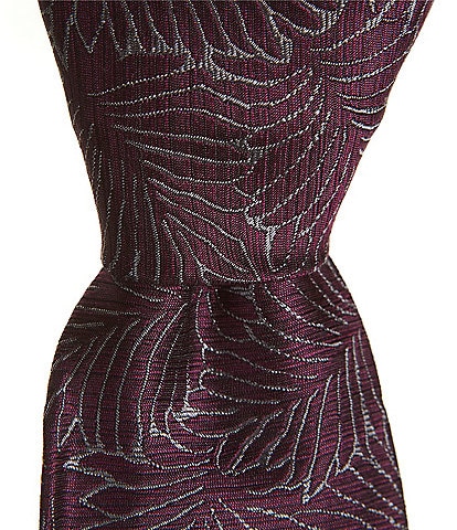 Murano Leon Abstract Print Slim 3#double; Woven Silk Tie