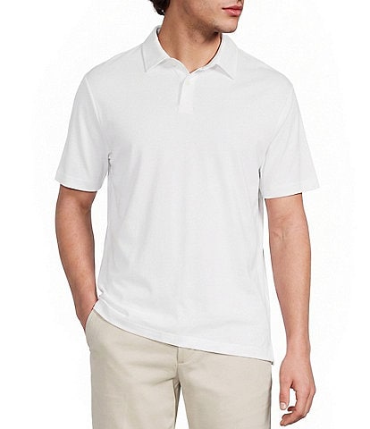 Murano Liquid Luxury Athletic Fit Solid Interlock Short Sleeve Polo Shirt