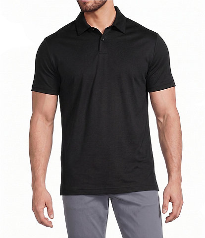Murano Liquid Luxury Athletic Fit Solid Interlock Short Sleeve Polo Shirt