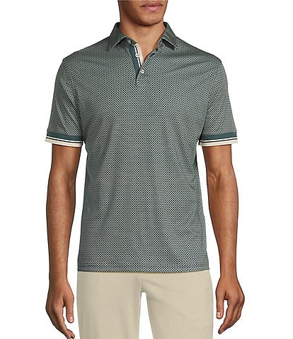 Murano Liquid Luxury Slim Fit Printed Short Sleeve Polo Shirt