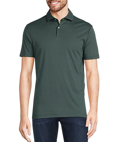 Murano Liquid Luxury Slim Fit Solid Interlock Short Sleeve Polo Shirt