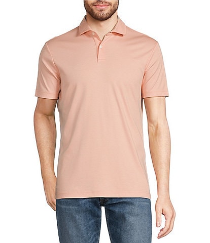 Murano Liquid Luxury Slim Fit Solid Interlock Short Sleeve Polo Shirt