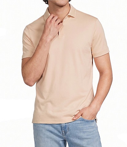Murano Liquid Luxury Slim Fit Solid Interlock Short Sleeve Polo Shirt