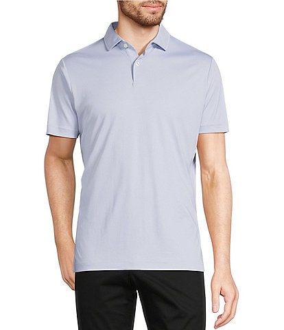 Murano Liquid Luxury Slim Fit Solid Interlock Short Sleeve Polo Shirt