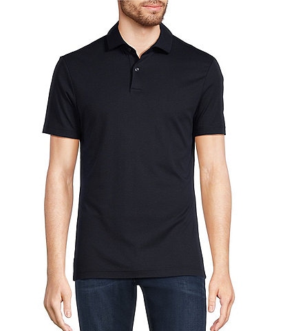 Murano Liquid Luxury Slim Fit Solid Interlock Short Sleeve Polo Shirt