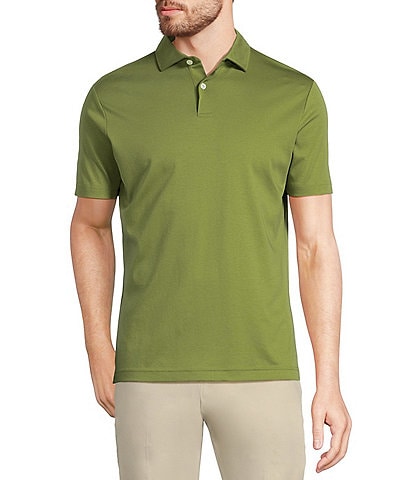 Murano Liquid Luxury Slim Fit Solid Interlock Short Sleeve Polo Shirt