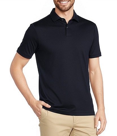 Murano Liquid Luxury Slim Fit Solid Interlock Short Sleeve Polo Shirt