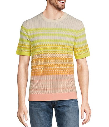 Murano Modern Maritime Collection Stripe Short Sleeve Sweater