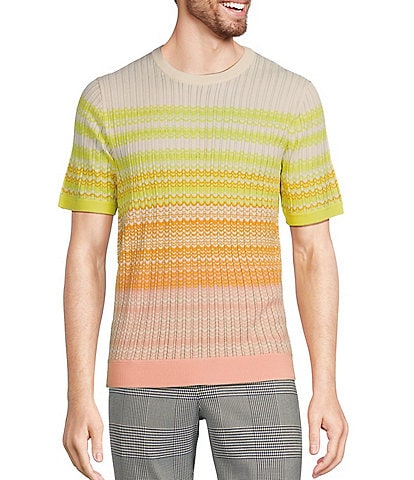 Murano Modern Maritime Collection Stripe Short Sleeve Sweater