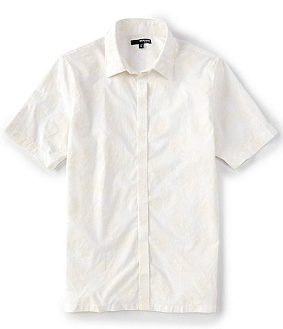 Murano Modern Palm Springs Collection Slim Covered Placket Print Shirt