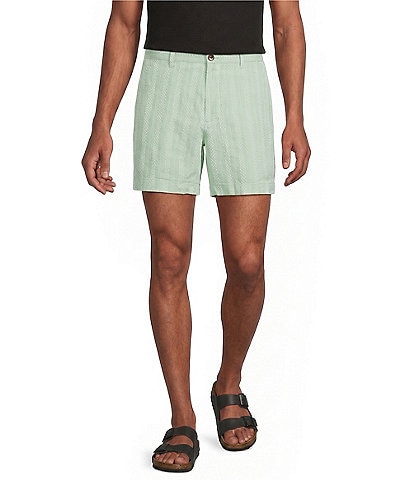 Murano Oaxaca Collection Linen Striped 5.5#double; Inseam Shorts