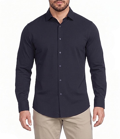 Murano Performance Athletic Fit Solid Stretch Long Sleeve Woven Shirt