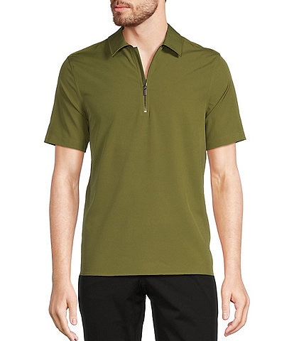 Murano Performance Stretch Quarter-Zip Short Sleeve Polo Shirt