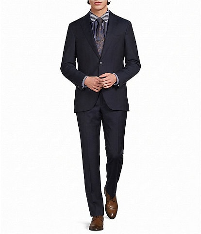 Murano Plaid Modern Fit Flat Front Zegna Wool 2-Piece Suit
