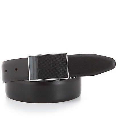 Murano Plaque Reversible Leather Belt