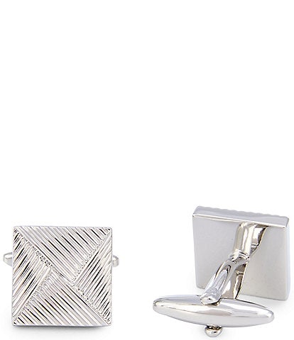 Murano Polished Folded Lines Cuff Links