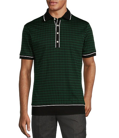 Murano Prehistoric Prep Collection Slim Fit Geometric Short Sleeve Polo Shirt