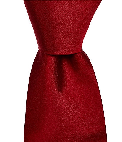 Prom Solid 3" Narrow Silk Tie - Red