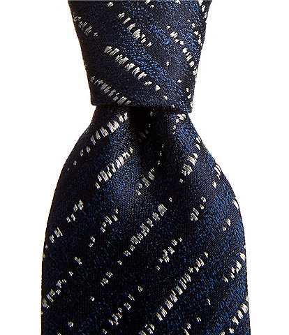 Murano Random Feed Stripe 3#double; Woven Silk Tie