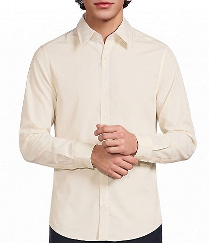 Murano Retro Revival Collection Slim Fit Solid Long Sleeve Woven Shirt