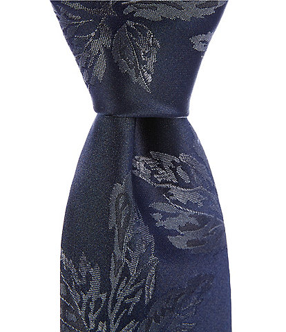 Murano Sateen Maple Floral Narrow Poly Silk Tie