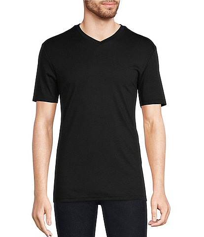Murano Short Sleeve Solid Liquid Cotton V-Neck T-Shirt