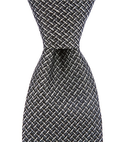 Murano Silver Weave Design Narrow Silk Blend Tie