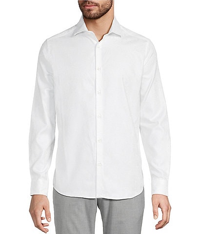 Murano Slim Fit Floral Jacquard Long Sleeve Woven Shirt