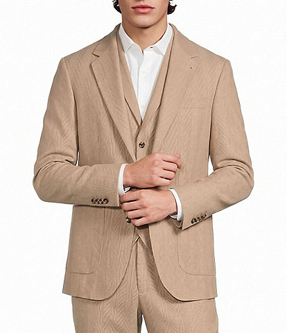 Murano Slim Fit Herringbone Suit Separates Blazer