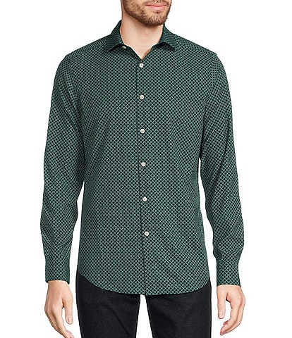 Murano Slim-Fit Long Sleeve Geometric Print Performance Woven Shirt