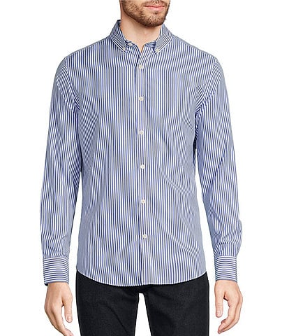 Murano Slim-Fit Non-Iron Italian Cotton Stripe Long-Sleeve Woven Shirt