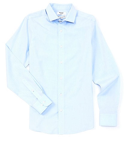 Murano Slim-Fit Non-Iron Italian Solid Long-Sleeve Point Collar Woven Shirt