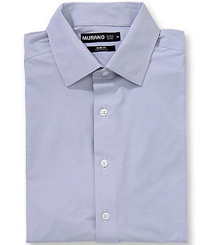 Murano Slim Fit Non-Iron Spread Collar Solid Dress Shirt