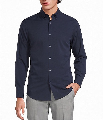 Murano Slim Fit Performance Solid Long Sleeve Woven Shirt