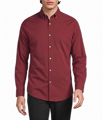 Murano Slim Fit Performance Solid Long Sleeve Woven Shirt