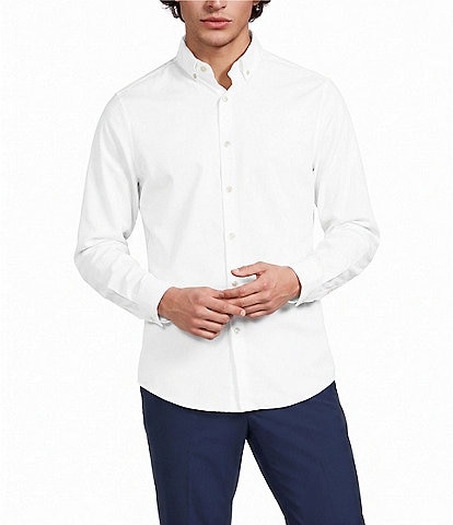 Murano Slim Fit Performance Solid Long Sleeve Woven Shirt