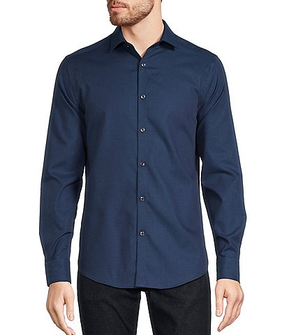 Murano Slim-Fit Small Dot Pattern Long Sleeve Woven Shirt