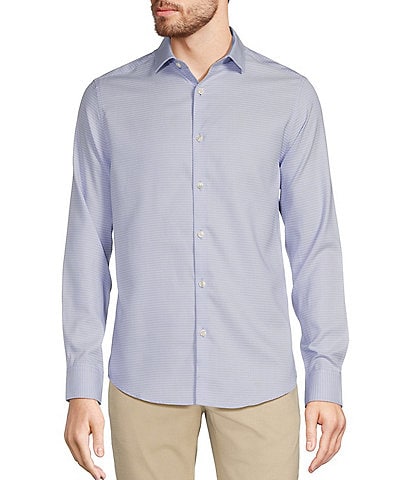 Murano Slim-Fit Small Geo Pattern Long Sleeve Woven Shirt