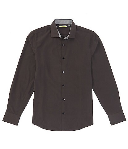 Murano Slim-Fit Solid Performance Stretch Long-Sleeve Woven Shirt