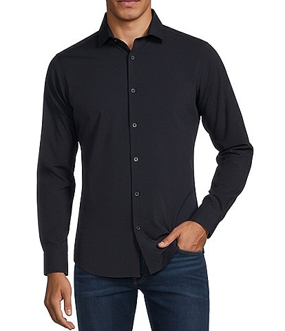 Murano Slim Fit Solid Performance Stretch Long Sleeve Woven Shirt