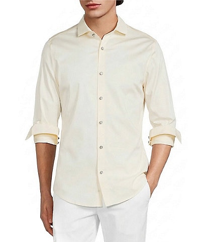 Murano Slim Fit Solid Sateen Long Sleeve Woven Shirt