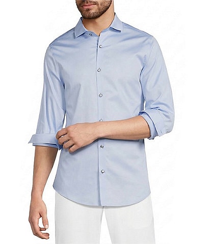 Murano Slim Fit Solid Sateen Long Sleeve Woven Shirt