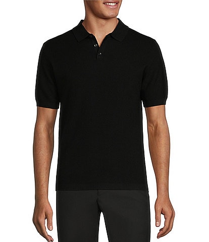 Murano Slim-Fit Solid Textured Polo Sweater