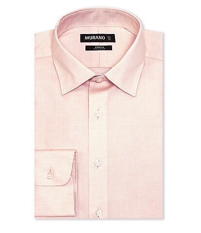 Murano Slim Fit Spread Collar Bubble-Textured Stretch Dobby Dress Shirt
