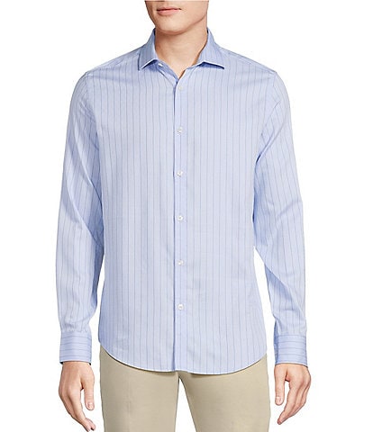 Murano Slim Fit Vertical Stripe Dobby Long Sleeve Woven Shirt