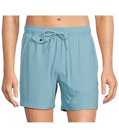 Murano Solid 5#double; Inseam Swim Trunks